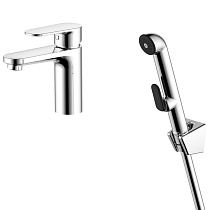 Смеситель для раковины Aquatek Ника AQ1812CR с гигиен.душем,  хром