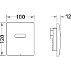 Кнопка смыва для писсуара TECE Planus 9242350 с ИК-датчиком (питание от батарейки 6В), металл, сатин