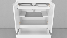 Мебель для ванной Velvex Klaufs 100 см напольная, 2 дверцы белый глянец/дерево шатанэ