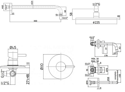 Душевой набор Paffoni Light KITLIG011NO006 черный матовый