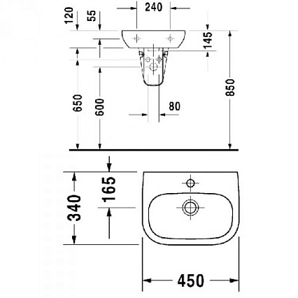 Раковина Duravit D-Code 45