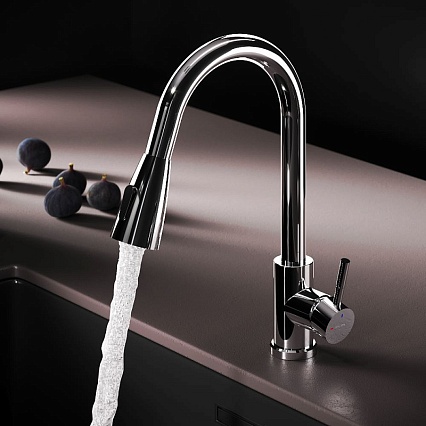 Смеситель для кухни Am.Pm X-Joy S F85B07500 выдвижной излив, хром