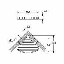 Полка Grohe BauCosmopolitan 20 см угловая 40664001