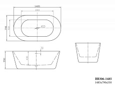 Акриловая ванна BelBagno BB306-1485 149x79 белый