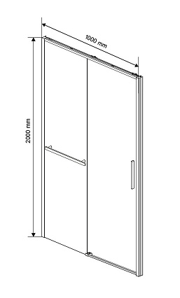 Душевая дверь Vincea Slim Soft VDS-1SS100CLB 100x200 черный, прозрачная