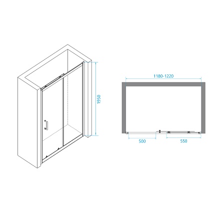 Душевая дверь RGW Passage PA-14B 120x195, прозрачное стекло, черный