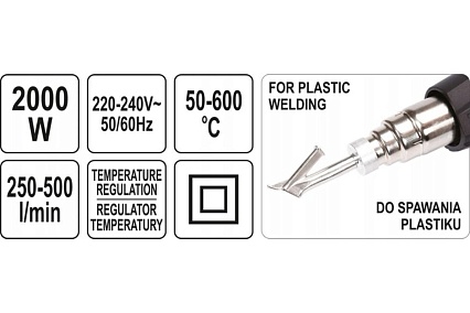 Технический фен Yato 2000Вт, 50-600C YT-82295