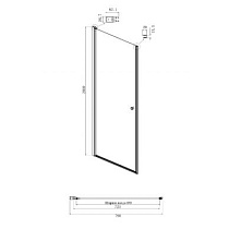 Душевая дверь Ambassador Elysium 80x200 111011109CX прозрачная, хром