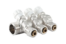 Коллектор с регулировочными вентилями PROFACTOR в/н 1"х3 вых 16 цанга PF MVP 269.3C