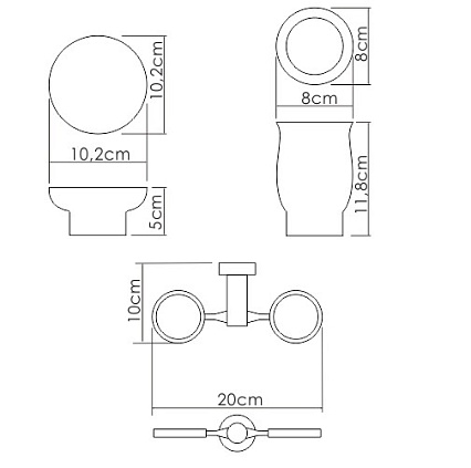 Держатель для стакана WasserKRAFT K-24126 с мыльницей