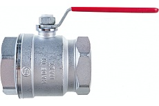 Шаровой кран Giacomini R250D 2", внутренняя/внутренняя, ручка-рычаг красный, хромированный R250X008