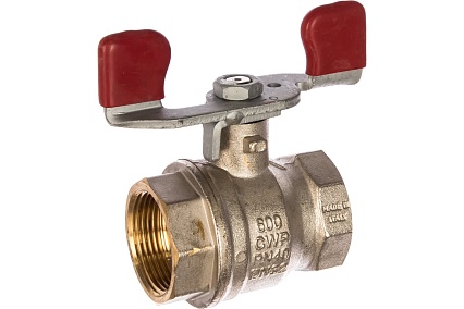 Шаровой кран RUB 1 1/4" DN32 PN40, ВР-ВР, серия MILANO (S.90), бабочка S90G16