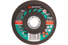 Круг лепестковый торцевой Light 72 лепестка, 125x22.2 мм, P100 Greatflex 71-841