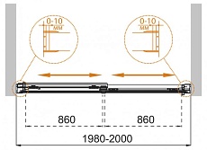 Шторка для ванны Cezares TANDEM-SOFT-VF-2-200/145-C-Cr-IV 200x145 прозрачная