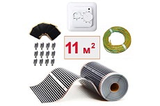 Плёночный электрический тёплый пол ТеплоСофт 11м.кв. с терморегулятором плёнка 11м.кв.