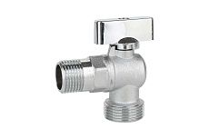 Угловой кран Victoria 1/2-3/4 никелированный 61-203
