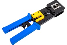 Обжимной инструмент для коннекторов быстрой установки Cabeus RJ-45 (8р8с), RJ-11/12 (6р6с, 6р4с, 6р2с), профессиональный, с храповым механизмом HT-376Z