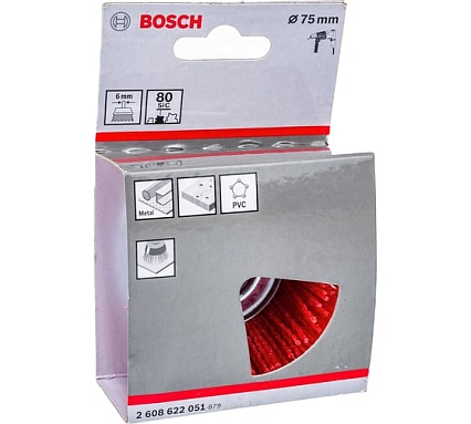 Чашечная нейлоновая щетка Bosch 1x75 мм 2608622051