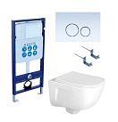 Подвесной унитаз SET Aquatek Дива-015 4в1, кнопка белый