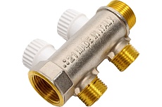 Распределительный коллектор STOUT 3/4, 2 отвода 1/2 плоское уплотнение SMB 6852 341202 RG008TN2KD57AI