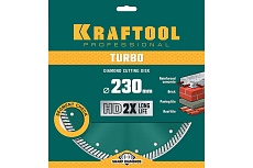 Диск алмазный отрезной турбо по бетону и кирпичу Kraftool Turbo 230х22 мм 36682-230
