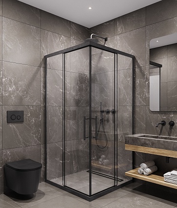 Душевой уголок Timo TKSS-90/03C-8 90x90 прозрачный, черный