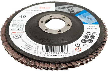 Круг лепестковый Best for Metal для УШМ (115 мм; К40) Bosch 2608607322
