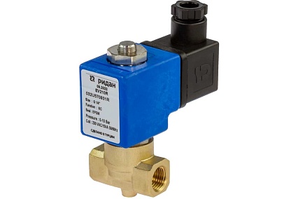 Клапан электромагнитный Ридан EV210R, G 1/4, Ду 6 мм, PTFE, нормально закрытый, 0…5 бар, с катушкой 230В, 50/60 Гц 032U000331R