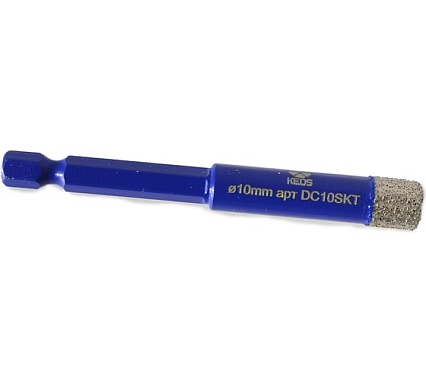Коронка алмазная с воском по керамограниту PRO 10 мм, 1/4" HEX KEOS DC10SKT