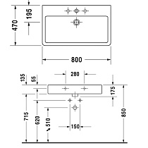 Раковина Duravit Vero 0454800000 80 см