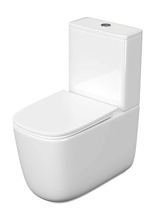 Унитаз-компакт Aquatek Optima Square AQ4451-00 безободковый, смыв торнадо, с микролифтом