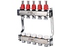 Коллекторный блок с расходомером Valtec 1х4 выхода Евроконус 3/4 VTc.584.EMNX.0604