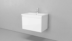 Мебель для ванной Velvex Klaufs 70 см подвесная, 1 ящик, белый глянец