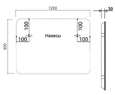 Зеркало Vincea VLM-3VC120B 120x80 см, сенсорный выключатель и диммер, черный