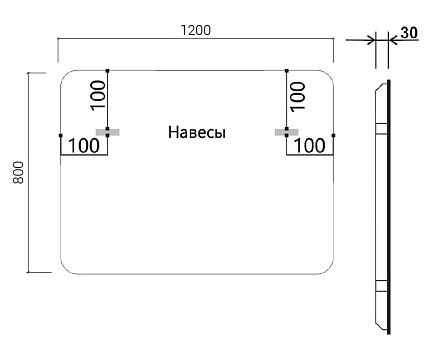 Зеркало Vincea VLM-3VC120B 120x80 см, сенсорный выключатель и диммер, черный