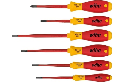 Набор отверток Wiha 35389 SoftFinish electric slimFix Шлиц, Phillips, 6 предм. wih35389