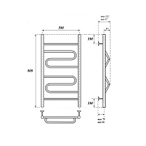 Полотенцесушитель электрический Point PN01158E П4 50x80 хром