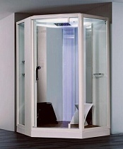 Душевая кабина Orans SR-89106 S WHITE 130x130 с паром, белый