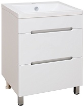 Тумба с раковиной Runo Парма 60 см 2 ящика, белый