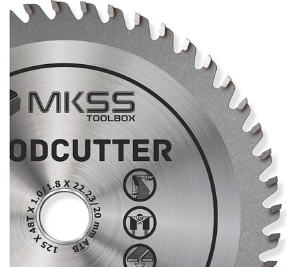 Диск пильный по дереву MKSS Toolbox WC1250 Woodcutter 125x48Тх22,23/20 мм WC12504822