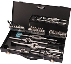 Набор метчиков и плашек VOLKEL M3-M12 HSS-G 45пр V49101