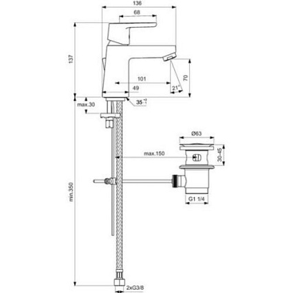 Комплект для ванной Ideal Standard Vito 3 in 1 B1132AA