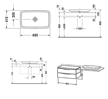 Раковина Duravit PuraVida 70