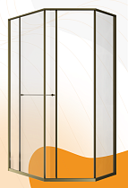 Душевой уголок Радомир Дарья PN 120x80 прозрачный, профиль бронза, левый 1-10-4-1-0-353