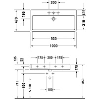 Раковина Duravit Vero 0454100000 100 см