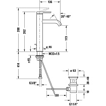 Смеситель для раковины Duravit C.1 C11030001010, с донным клапаном