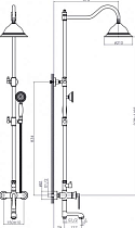 Душевая стойка Rush Flores FLB0835-99 бронза