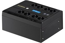 Источник бесперебойного питания Exegate NEO Smart LHB-1000.LCD.AVR.8SH.CH.RJ.USB 1000VA 650W, LCD, AVR, 8*Schuko, RJ45 11, USB, 4*USB-порта для зарядки, Black 293858