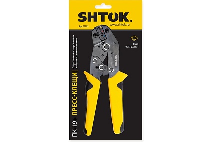 Пресс-клещи SHTOK ПК-19+, матрица, профиль овал, 0.25 - 2.5 мм 03201