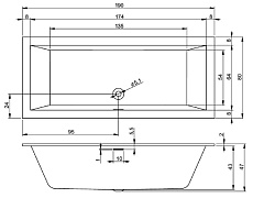 Акриловая ванна Riho Rethink Cubic 190x80 белый глянец B108001005